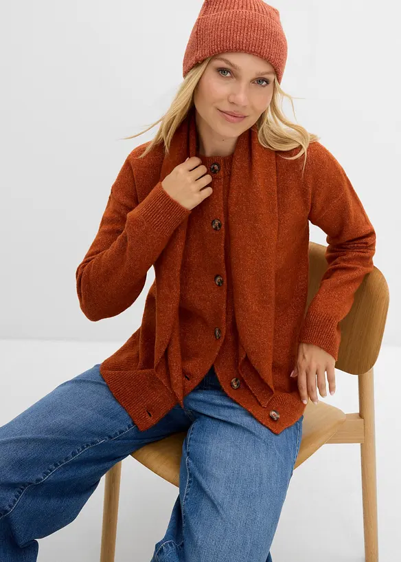 Strickjacke mit Schalkragen, bonprix