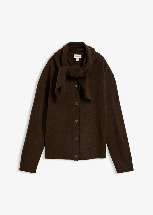 Gilet en maille &agrave; col ch&acirc;le, bonprix