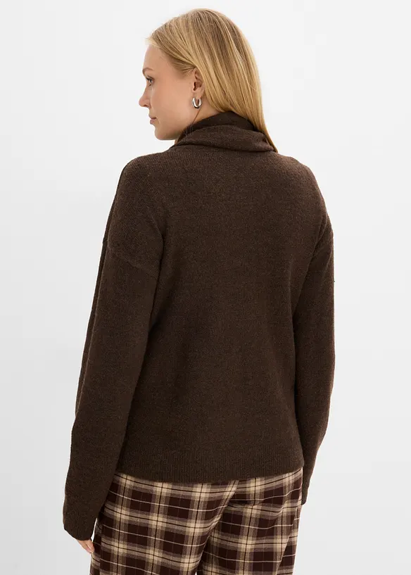 Gilet en maille &agrave; col ch&acirc;le, bonprix