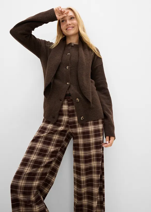 Gilet en maille &agrave; col ch&acirc;le, bonprix
