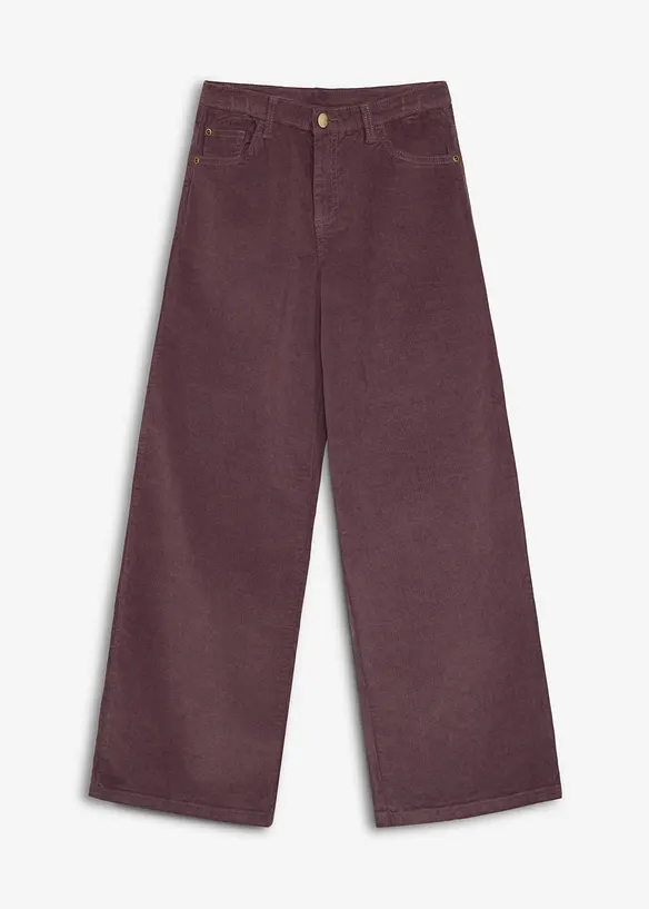 Pantalon en velours c&ocirc;tel&eacute; doux et extensible, bonprix
