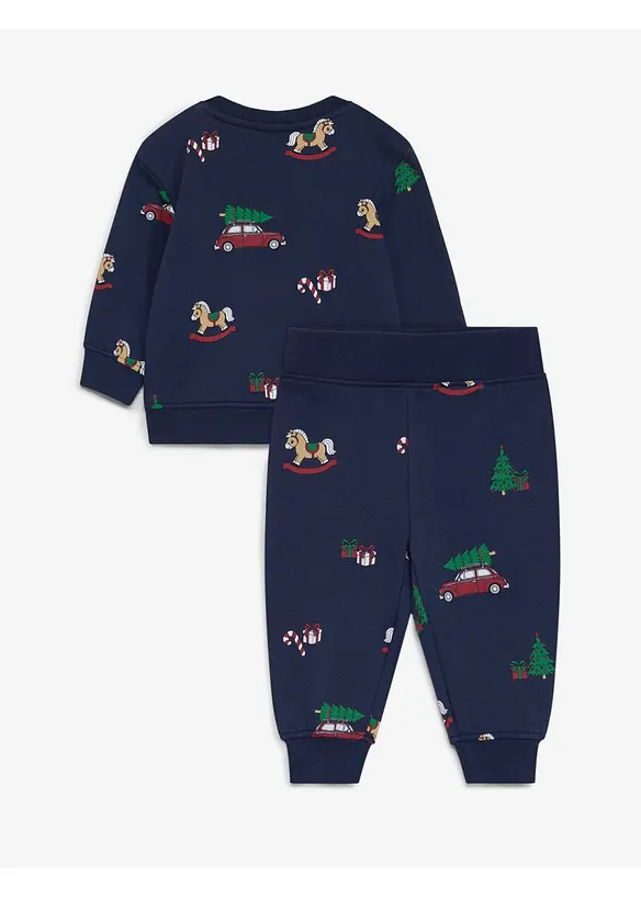 Ensemble adorable sweat et pantalon 100% coton, motif No&euml;l (2 pces), bonprix