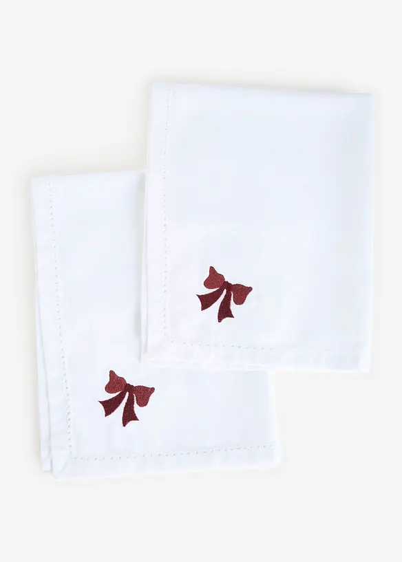 Stoffservietten aus Bio-Baumwolle mit Stickerei (4er Pack), bonprix