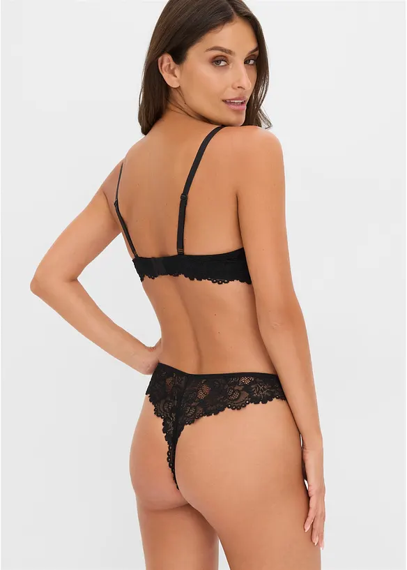 Soutien-gorge &agrave; coques + string en dentelle (ens. 2 pces), bonprix