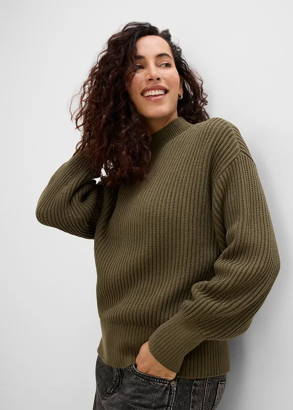 Oversize-Pullover aus reiner Baumwolle, bonprix