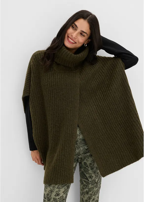 Pull poncho doux, bonprix