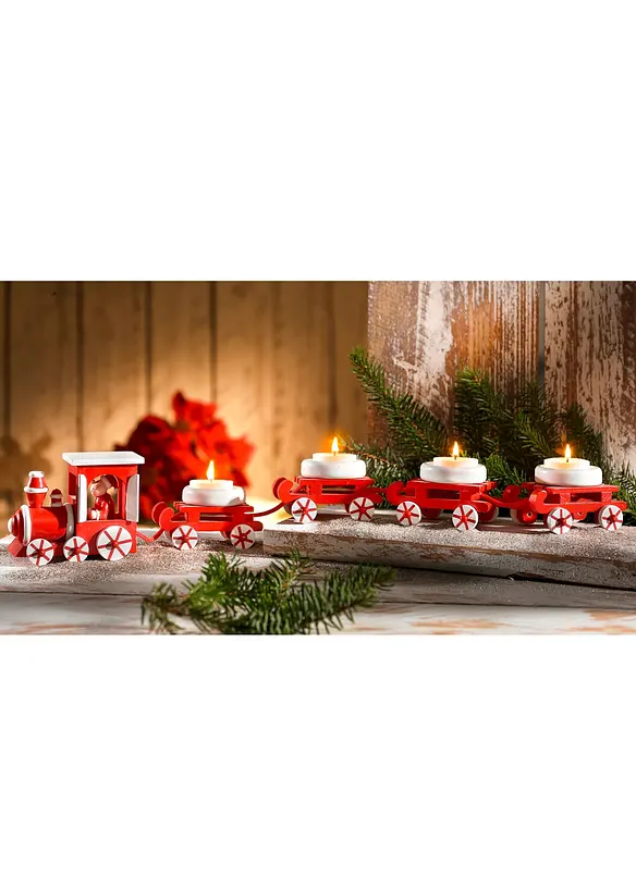 Bougeoir Petit train de No&euml;l (Ens. 5 pces.), bonprix