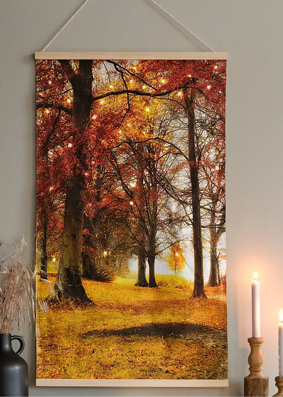 Tableau sur toile tiss&eacute;e LED &agrave; suspendre, bonprix