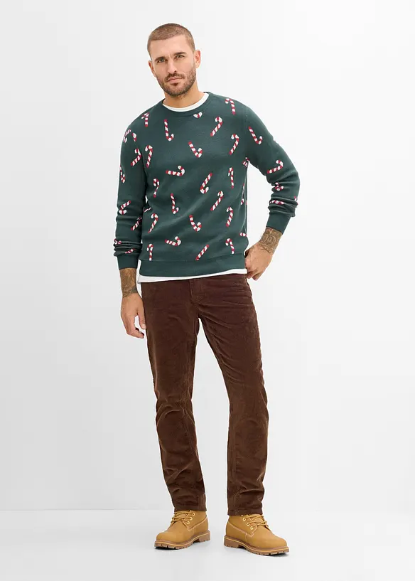 Feinstrickpullover mit Weihnachtsmotiv, bonprix