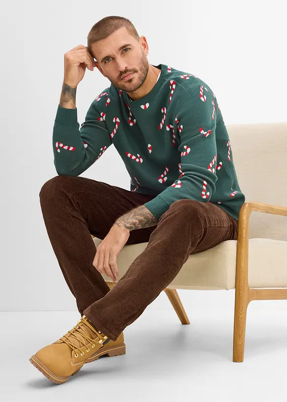 Feinstrickpullover mit Weihnachtsmotiv, bonprix
