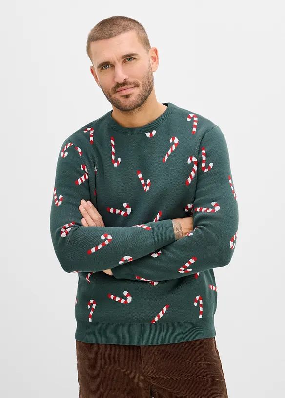Feinstrickpullover mit Weihnachtsmotiv, bonprix