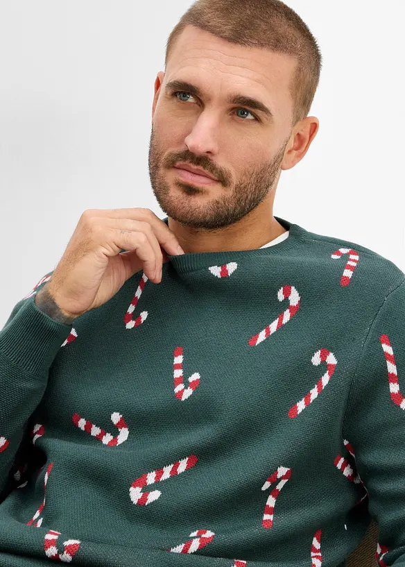 Feinstrickpullover mit Weihnachtsmotiv, bonprix