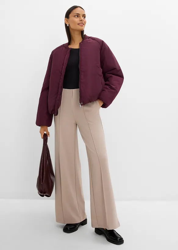 Pantalon palazzo en Punto di Roma confortable, bonprix