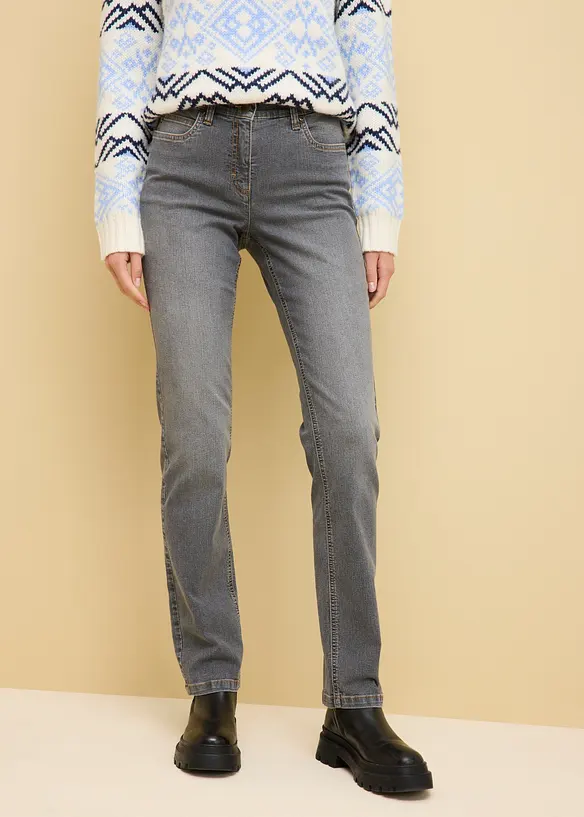 Jean Straight Mid Waist, extensible, bonprix