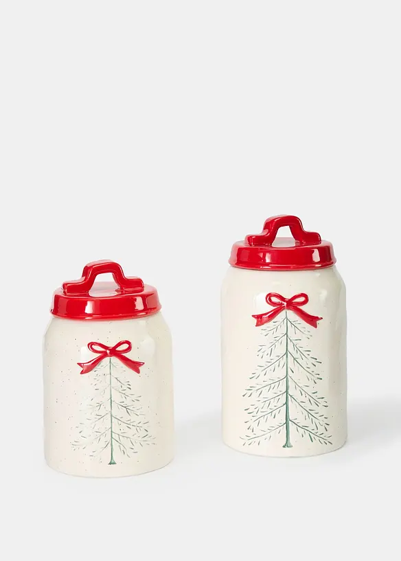 Vorratsdosen mit Schleife/Baum Design (2-tlg. Set), bonprix