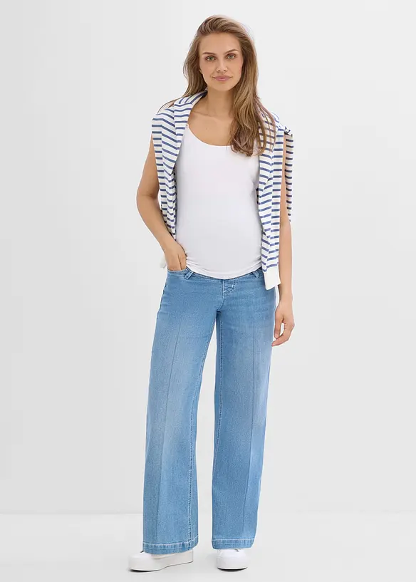 Weite Umstandsjeans aus elastischem Denim, Full Length, bonprix