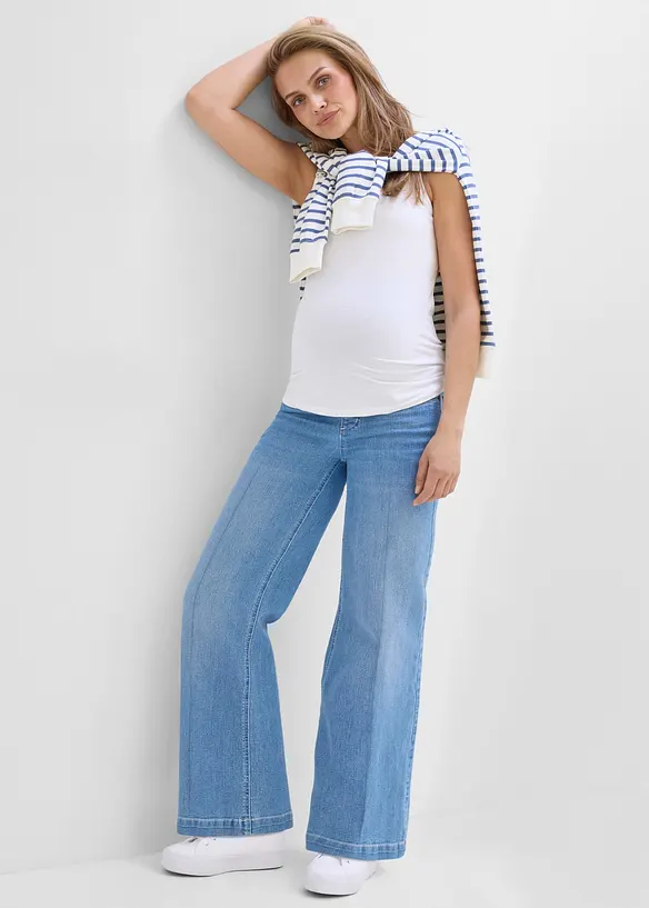 Weite Umstandsjeans aus elastischem Denim, Full Length, bonprix