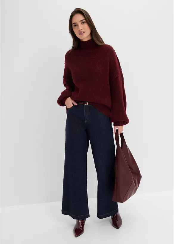 Pull en grosse maille &agrave; col montant, bonprix