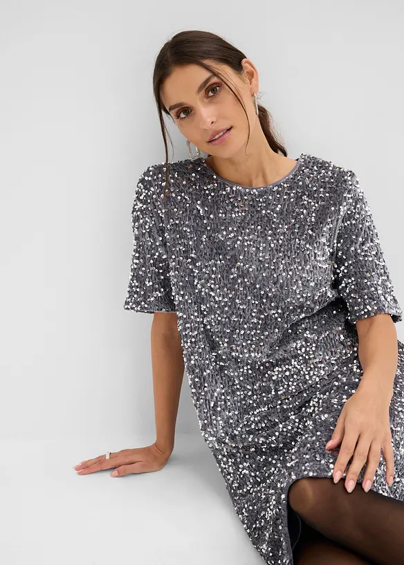 Minikleid mit Pailletten, bonprix