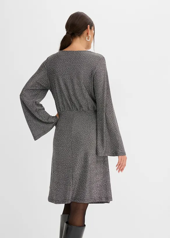 Jerseykleid mit Glitzereffekt und Strasssteinchen, bonprix