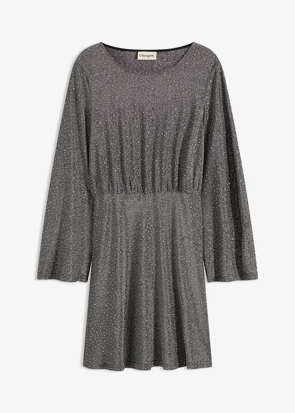 Jerseykleid mit Glitzereffekt und Strasssteinchen, bonprix