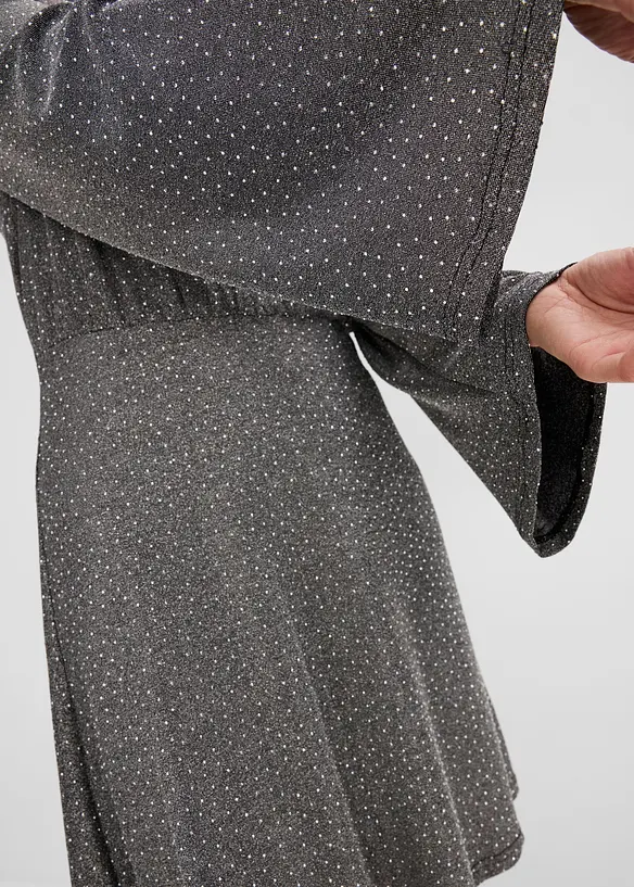Jerseykleid mit Glitzereffekt und Strasssteinchen, bonprix