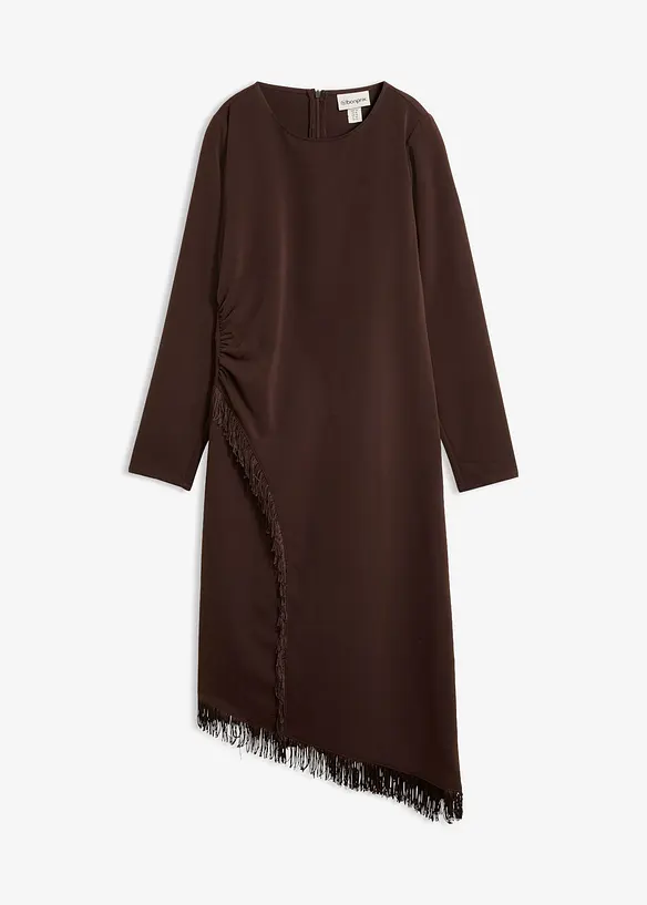 Asymmetrisches Midikleid mit Fransen, bonprix