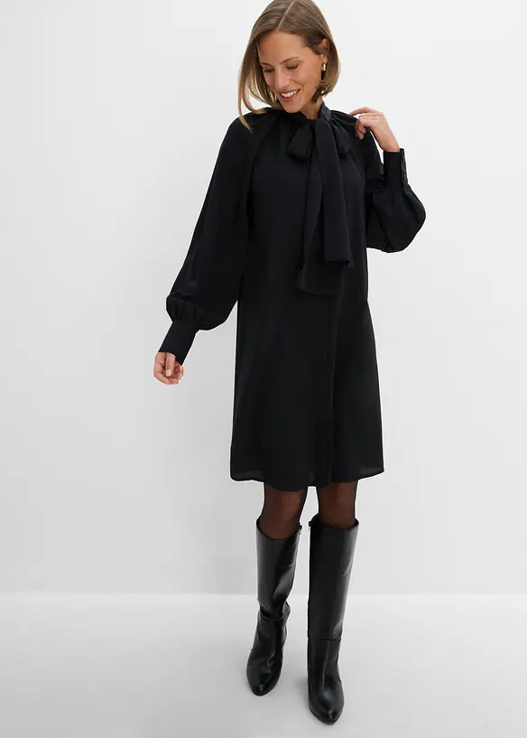 Robe-chemise &agrave; col lavalli&egrave;re, bonprix