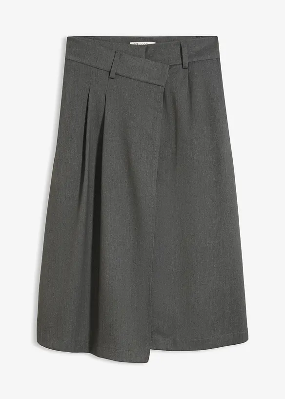 Jupe midi en viscose m&eacute;lang&eacute;e douce, bonprix