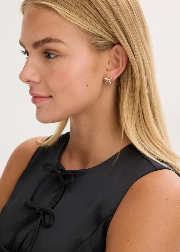 Boucles d&rsquo;oreilles n&oelig;ud en acier inoxydable, bonprix