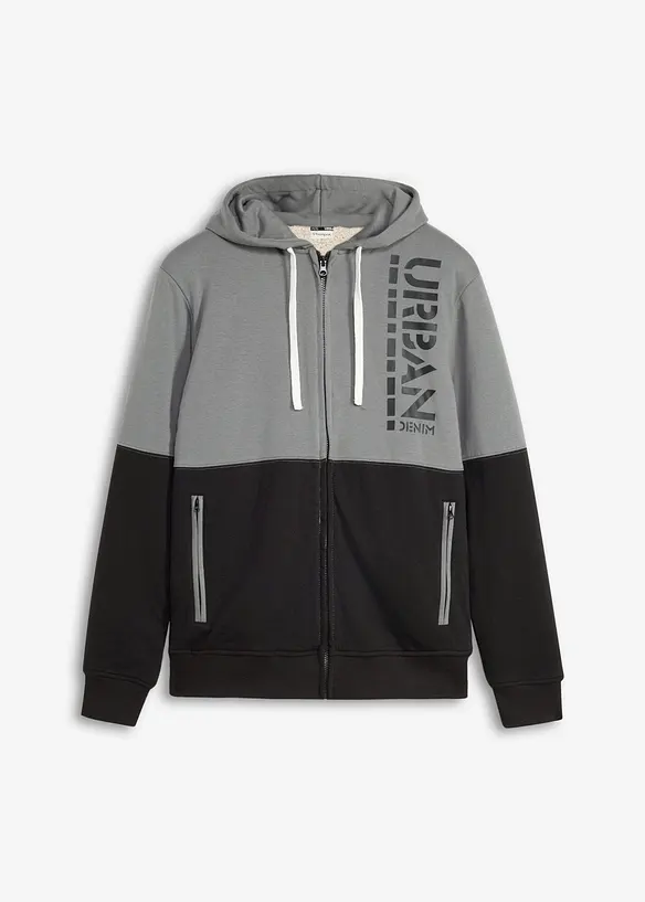 Sweat zipp&eacute; chaud avec doublure peluche, bonprix