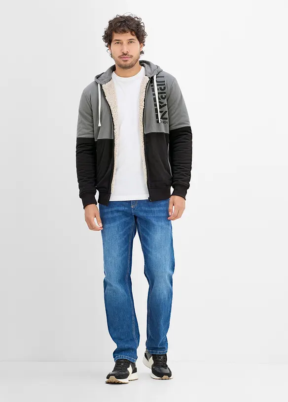 Sweat zipp&eacute; chaud avec doublure peluche, bonprix