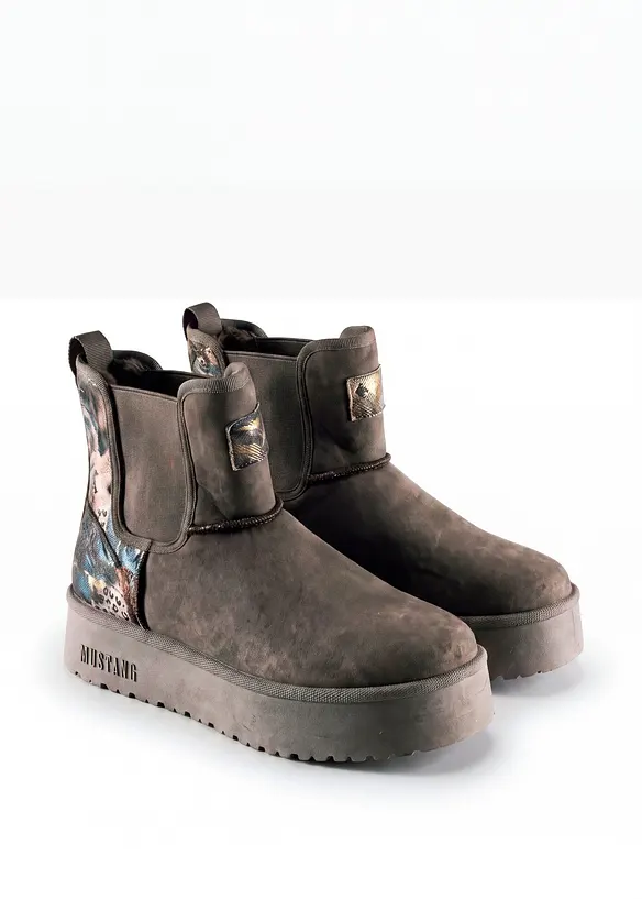 Boots fourr&eacute;es Mustang &agrave; plateforme, Mustang