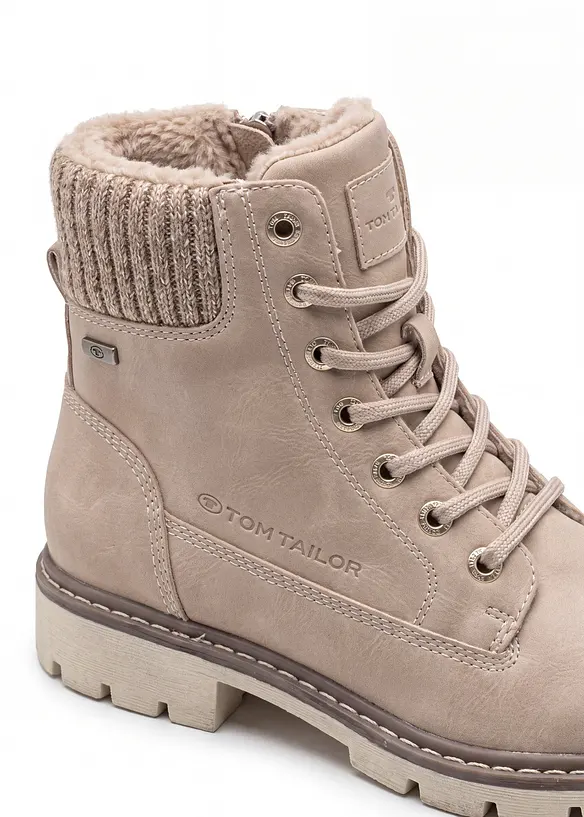Boots lac&eacute;es Tom Tailor &agrave; semelle crant&eacute;e, Tom Tailor