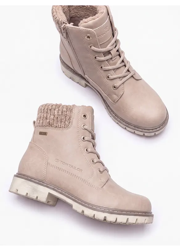 Boots lac&eacute;es Tom Tailor &agrave; semelle crant&eacute;e, Tom Tailor
