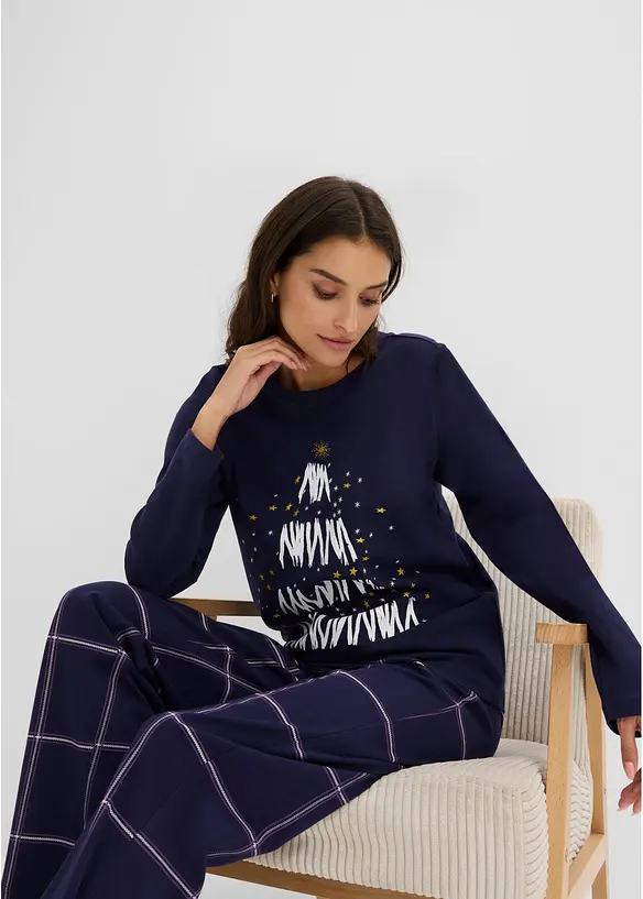 Pyjama en coton doux avec pochette cadeau, bonprix
