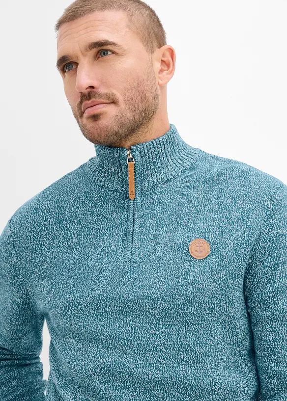 Troyer-Pullover mit reiner Baumwolle, bonprix