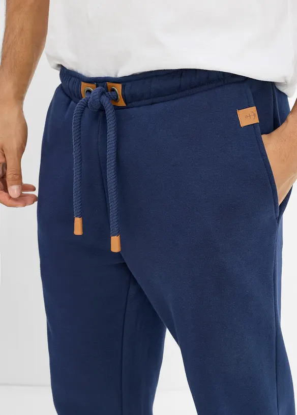 Pantalon de jogging en sweat &eacute;pais avec d&eacute;tails PU, bonprix