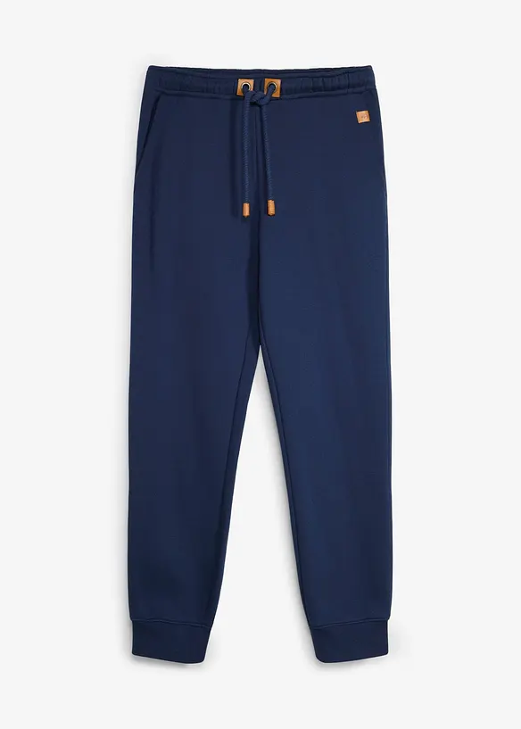 Pantalon de jogging en sweat &eacute;pais avec d&eacute;tails PU, bonprix