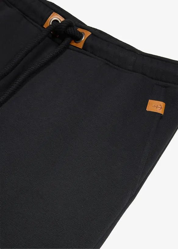 Jogginghose aus schwerer Qualit&auml;t mit PU-Details, bonprix