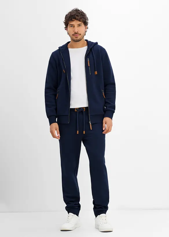 Sweat zipp&eacute; &eacute;pais avec d&eacute;tails en PU, bonprix