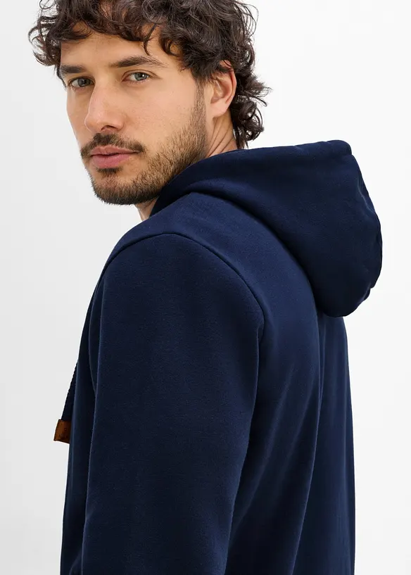 Sweat zipp&eacute; &eacute;pais avec d&eacute;tails en PU, bonprix