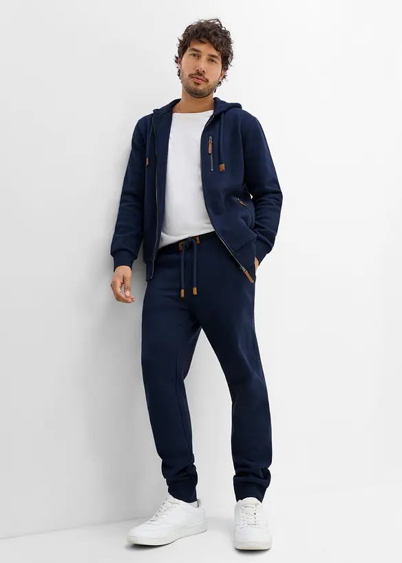 Sweat zipp&eacute; &eacute;pais avec d&eacute;tails en PU, bonprix