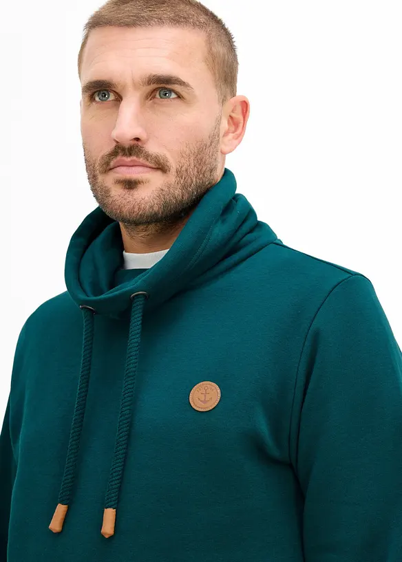 Sweat-shirt &eacute;pais avec d&eacute;tails en PU, bonprix