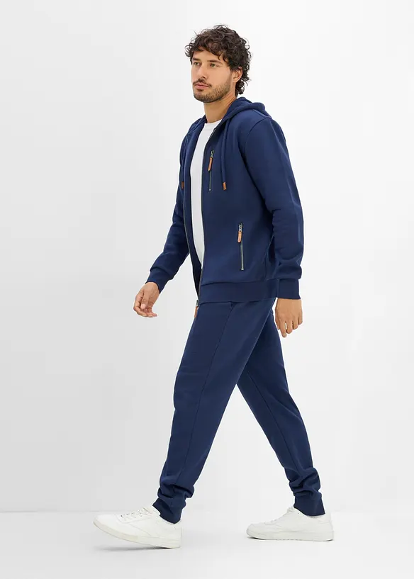 Pantalon de jogging en sweat &eacute;pais avec d&eacute;tails PU, bonprix