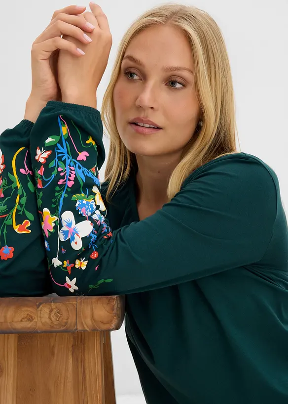Langarmshirt aus Bio-Baumwoll-Stretch, bonprix