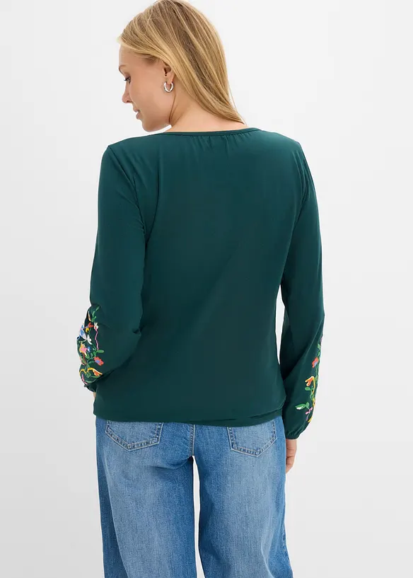 Langarmshirt aus Bio-Baumwoll-Stretch, bonprix