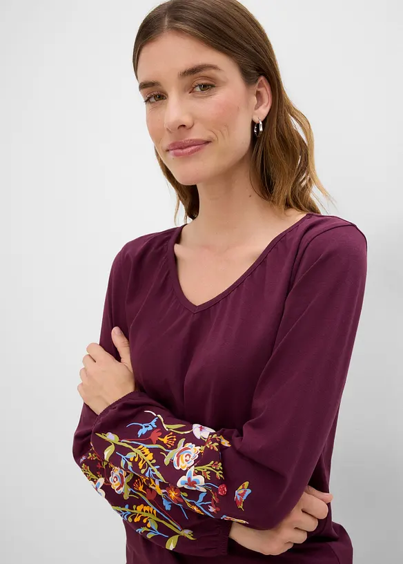 Langarmshirt aus Bio-Baumwoll-Stretch, bonprix