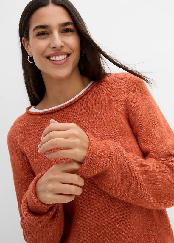 Pull col rond, bonprix