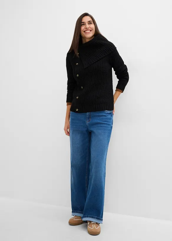 Pull &agrave; patte de boutonnage, bonprix